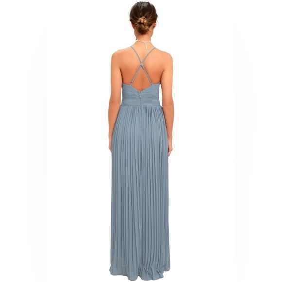 Lulu's Depths of My Love Dusty Blue Maxi Dress - Picture 3 of 15